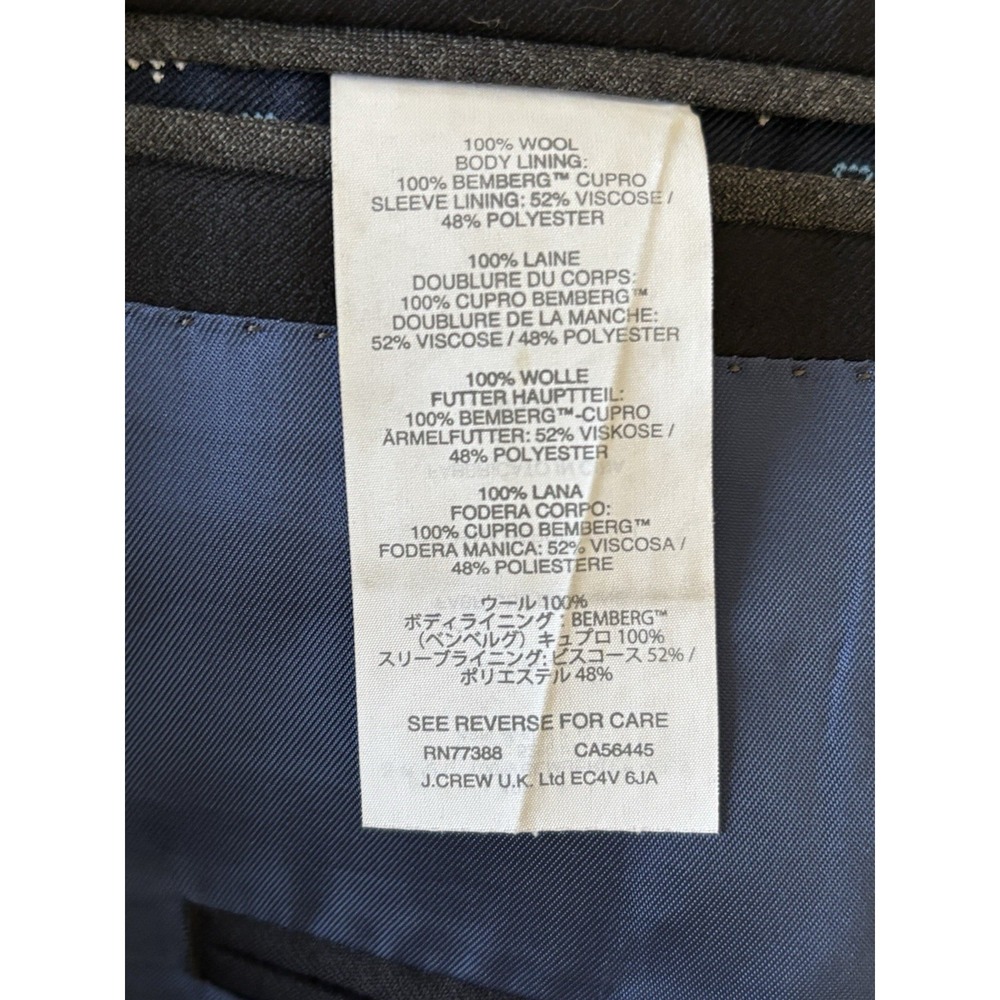 J.Crew Blazer Men's 36S Ludlow Super 130s Wool Loro Piana 2 Button Navy Blue - Picture 4 of 8